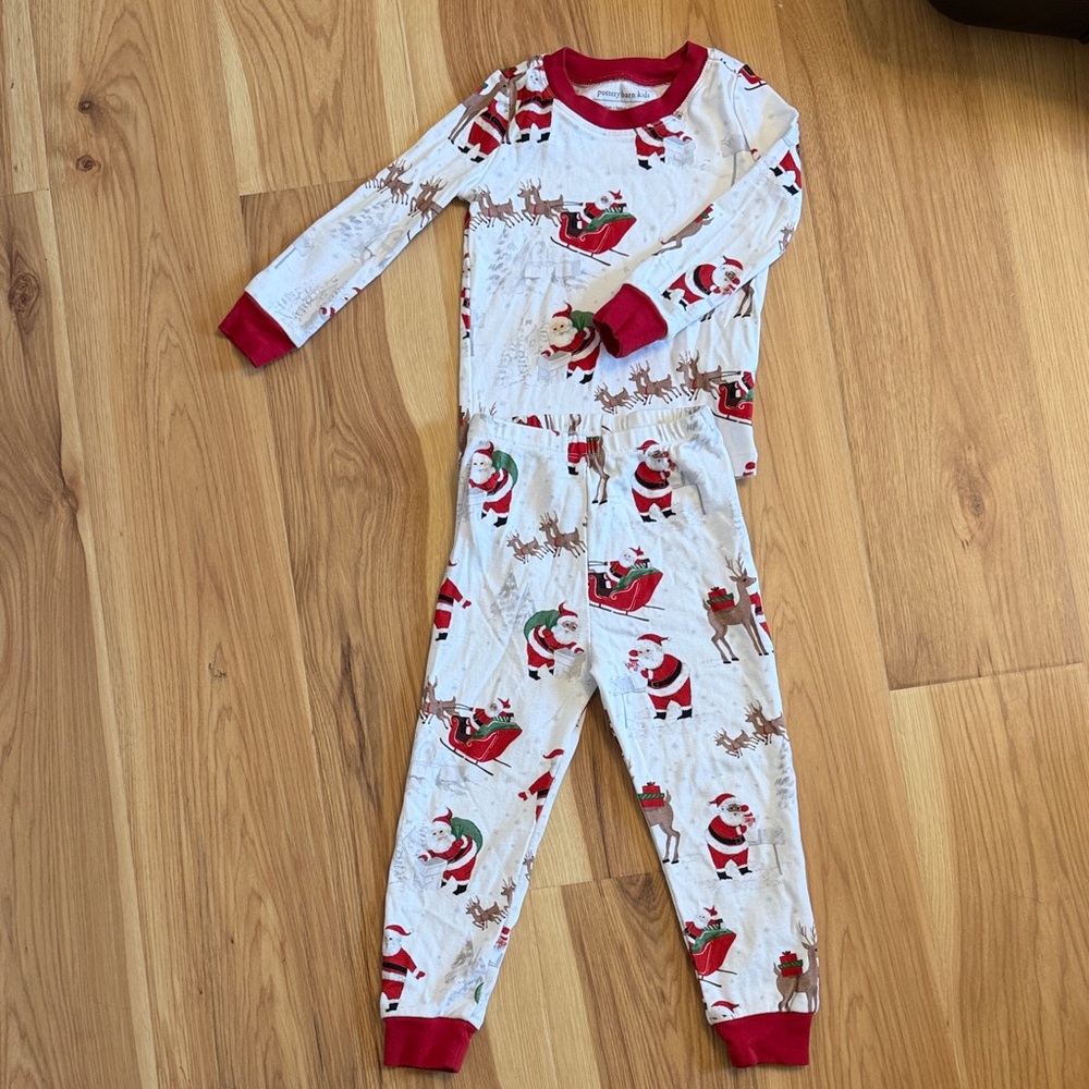 Pottery Barn Santa Kids Pajamas